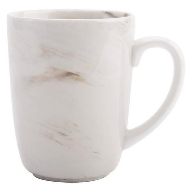 Luzerne L6200000560 Tasse en Porcelaine Marbre 13 oz Blanc