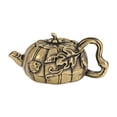 thumbnail image 1 of Adorno de tetera de latón para mascota de té, tetera de cobre artesanal de estilo chino, mini de latón hecha a mano, figura de para el hogar,, 1 of 9