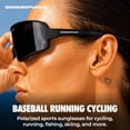 thumbnail image 3 of GRINDERPUNCH Polarized Sports Sunglasses Men Women Cycling Mountain Biking Baseball Hiking Softball Ski Running Glasses - Black, 3 of 9