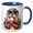 Blue/White, variant on 3drose, Cute Funny Sea Otter Eating Ice Cream Cone Abstract Art, 11oz Two-tone Yellow Mug