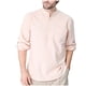 thumbnail image 1 of pstuiky manga larga para hombre, Camisa informal tipo cárdigan con cuello vuelto liso a la moda para hombre Tops de talla grande para hombre m, 1 of 2