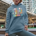 thumbnail image 2 of Be Stronger Than Your Excuses Quote, Groovy Retro Wavy Text Merch Gift, Light Blue Hooded Sweatshirt or Hoodie, Small, 2 of 5