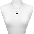 thumbnail image 2 of Delight Jewelry Silver-tone Large Black Enamel Cross with Decorated Sides - Silvertone Class of 2026 Delicate Bar Necklace, 18.75", 2 of 4