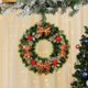 thumbnail image 4 of Ireezec Christmas Wreath with Bow Golden Balls Pinecones, Holiday Floral Door Hanging Decor for Indoor Outdoor Wall Window Decoration, Festive Seasonal Home Accent, 4 of 6