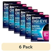 (6 pack) Rohto Digi-Eye Digital Eye Strain Eye Drops, Redness Reliever, and Eye Strain Relief