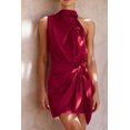 thumbnail image 2 of Vestido PRETTYGARDEN Satín Sin Mangas con Cuello Simulado y Cinturón Talla M, 2 of 8