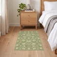 thumbnail image 3 of ODIKA 2'x3' Ultra-Soft Accent Mat, Long Boho Sage Vintage Bird Scrolling Botanical Border Bathroom None Washable, Bare feet friendly, Easy Care Indoor rug for Bedside, Footrest, 3 of 7