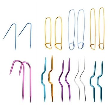 18 Pieces Cable Holders Aluminum Cable Needles Bent Tapestry Yarn Needles Cable Knitting Needles