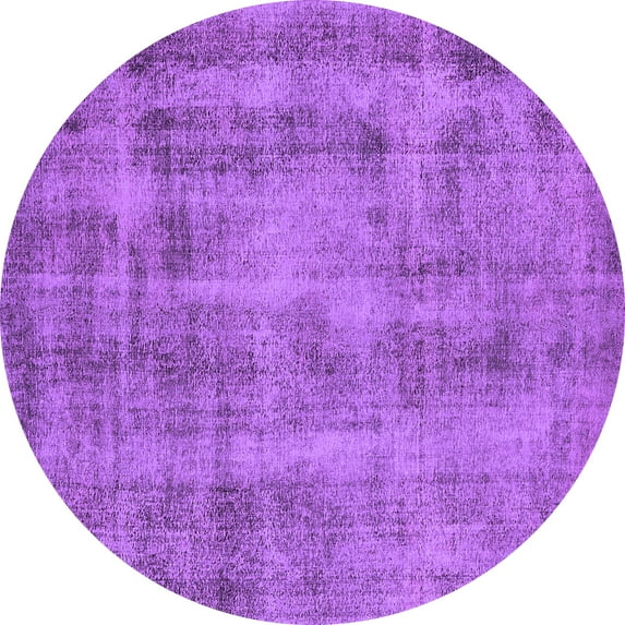 Ahgly Company Indoor Round Oriental Purple Industrial Area Rugs, 8' Round