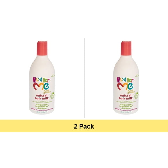 Just for Me Natural Hair Milk Sulfate-Free Shampoo 13.5 fl. oz. - 2 Pack, Moisturizing for Straight Hair