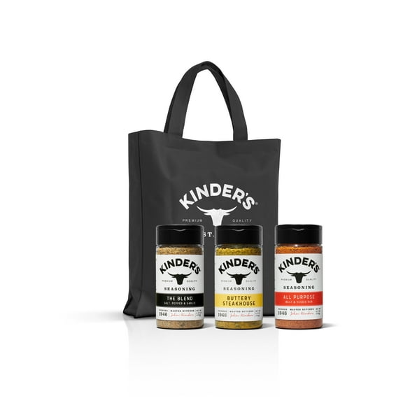 Kinder’s Pantry Essentials Set, 3 Seasonings with Kinder’s Tote Bag