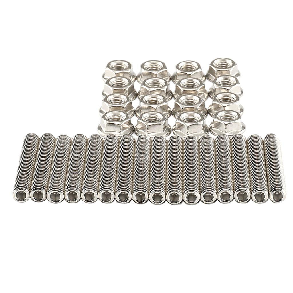 Stainless Steel Exhaust Manifolds Stud Kit for Ford 4.6 & 5.4 Liter V8 Two Manifolds Car