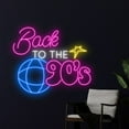 thumbnail image 3 of Handmadetneonsign Back To The 90's Neon Sign, Disco Ball Neon Art Decor, Show Studio Bar Wall Decor, 3 of 5