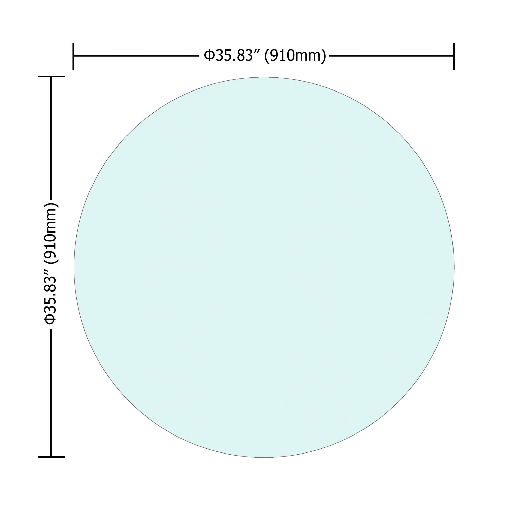 MAYEERTY 36 Inch Round Clear Tempered Glass Table Top, 0.24" Thick Replacement Glass Surface for Large Dining Patio Hotel Lobby Office Meeting Table