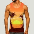 thumbnail image 2 of NOLDARES Mens Graphic Tank Tops Workout Gym Shirts Palm Tree Vintage Style T-Shirt(Z2-Orange,XXL), 2 of 5