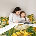 thumbnail image 5 of Manfei Daisy Sunflower Bedding Comforter Set 2pcs for Girls, Floral Flower Twin Comforter Sets, Green Leaves Bedding Set, Luxury Bedroom Decor, 5 of 8