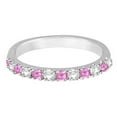 thumbnail image 4 of Diamond and Pink Sapphire Ring Guard Stackable 14k White Gold (0.32ct), 4 of 6