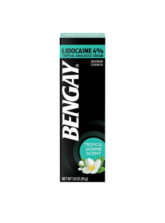 Bengay Pain Relieving Lidocaine Cream, Tropical Jasmine, 3 oz
