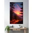 thumbnail image 2 of Smokey Mountain National Park Nature Landscape Sunset Poster Wall Art, Modern Wall Decor, 24x36 UNFRAMED, 2 of 3