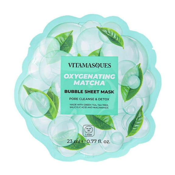 Vitamasques Oxygenating Matcha Green Tea Face Mask for All Skin Types, 1 Sheet Mask