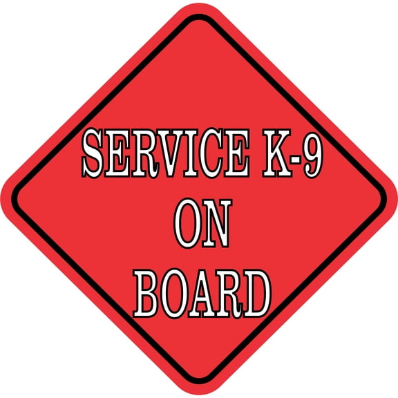 8in x 8in Red Service K-9 on Board Magnet
