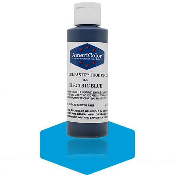 AmeriColor, Soft Gel Paste Food Color, Electric Blue 4.5 oz