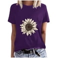 thumbnail image 1 of Blusas de Manga Corta para las Mujeres Divertida Impresión Cuello Redondo Camiseta Vintage, Blusas de Primavera para las Mujeres, 1 of 4