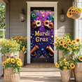 thumbnail image 5 of Mardi Gras Banner Colorful Mask Carnival Party Decorations Photography Props Event Supplies Backdrop Celebration Background Party Festive Decor, 5 of 8