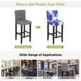 thumbnail image 5 of Navy Blue Grey Oil Painting Bar Stool Cover Set of 4, Abstract Modern Geometric Stretch Bar Chair Cover, Removable Washable Pub Counter Stool Chair Slipcover for Kitchen Dining Room Pub Cafe, 5 of 9