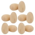 thumbnail image 4 of 10 huevos de madera sin terminar, sin acabado, para manualidades infantiles de Pascua (base plana), 4 of 7