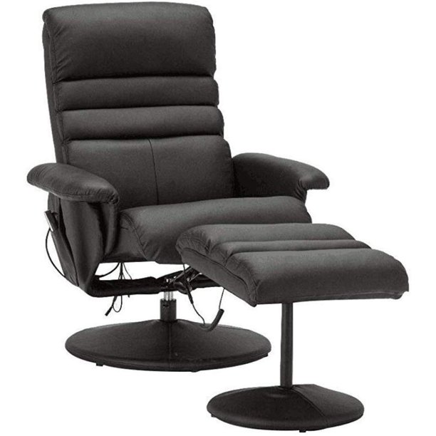 Mcombo Leather Soft Swiveling Recliner Chair with Wrapped Swiveling