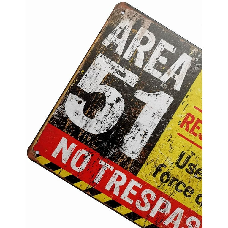 Vintage Reproduction AREA 51 DO NOT ENTER WARNING Metal Sign 8x12 Man Cave Sign