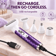 thumbnail image 6 of Obacre Electric Razor for Women, 5 in 1 Electric Shaver for Women, Portable Rechargeable Hair Trimmer Wet and Dry Cordless Women Shaver Hair Remover for Face, Legs, Nose and Bikini, 6 of 8