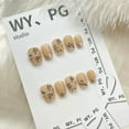 thumbnail image 4 of Press on Nails Extra Short Square ,Purely hand-made wearable nails ,medium-length hand-painted frosted leaf nail stickers ,Handmade Gel Fake Nails, 4 of 8