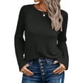 thumbnail image 4 of Fantaslook Textured Tops for Women Crew Neck Long Sleeve Shirts Fall Blouses Casual Basic Tee, 4 of 8