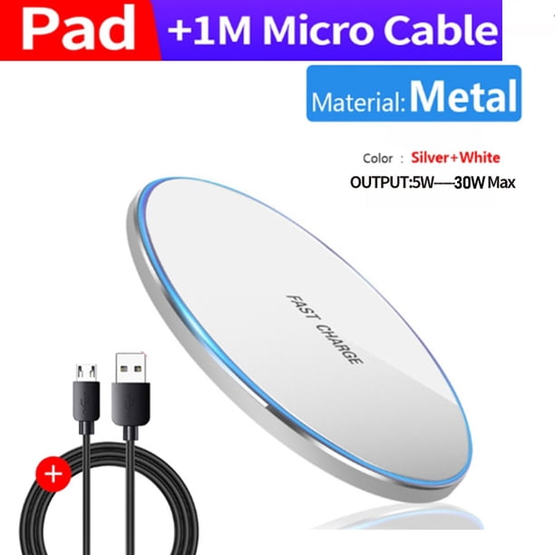 Cargador inalámbrico rápido de 30W para Samsung Galaxy S10 S20 S9/S9+ S8 S7 Note 9, almohadilla de carga USB Qi para iPhone 12 11 Pro XS Max XR X 8 Tan Jianjun unisex