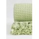 thumbnail image 2 of Eco-Friendly Waffle Weave Cotton Throw Blanket for Sofa or Chair - Pistachio Green 130x170cm, 2 of 5