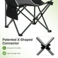 thumbnail image 5 of LET'S CAMP Oversized Outdoor Folding Camping Chair, Heavy Duty Arm Chair with Cup Holder and Storage Bag, 350 LBS Weight Capacity, Grey, 5 of 18