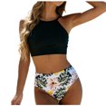 thumbnail image 5 of vigerkar Women High Waisted Bikini Sets High Neck Sporty Two Piece Swimsuits (Black, XL), 5 of 7