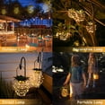 thumbnail image 2 of 2 Pack Outdoor Solar Hanging Lantern Lights - 60LED Waterproof Solar Pineapple Light Outdoor for Garden,Yard Porch Lawn Backyard Landscape Pathway Patio Outside Gardening, 2 of 7