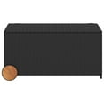 thumbnail image 4 of vidaXL Garden Storage Box with Wheels Black 50.2 Gal Poly Rattan, 4 of 10