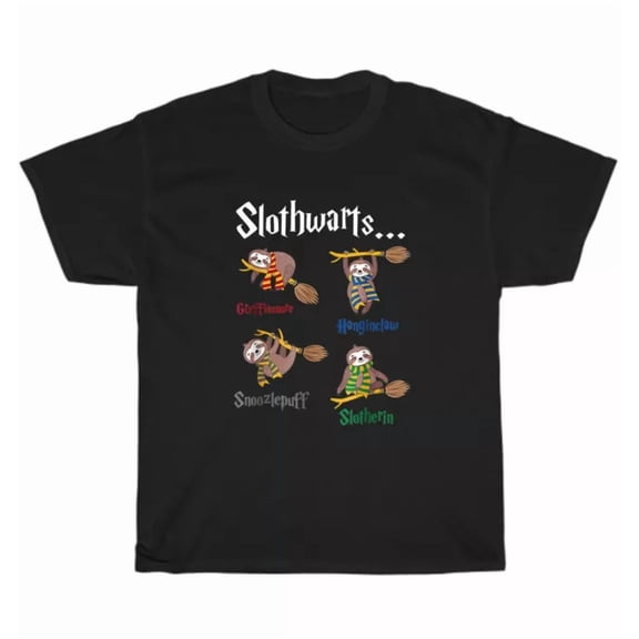 Harry Slothwarts Sloth T-Shirt Animals Lover Unisex Birthday Tee Gift New