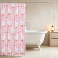 thumbnail image 3 of Erosebridal Goose Shower Curtain 72Wx72L for Girls, Pink Daisies Waterproof Bathroom Curtain, 3 of 5