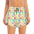 thumbnail image 3 of Uemuo Colorful Snails Pattern Women's Athletic Shorts High Waisted Running Shorts with Liner Pockets Gym Elastic Workout Shorts-, 3 of 9