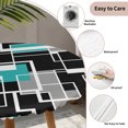 thumbnail image 3 of Teal Blue Black Geometric Round Tablecloth for 36-44 Inch Tables,Fitted Table Cover with Elastic Edge,Modern Abstract Art Block Waterproof Outdoor Table Cloth Protector for Patio Garden Dinner Picnic, 3 of 9