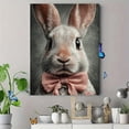 thumbnail image 4 of Cute Pink Bow Bunny Canvas Print, Soft Rabbit Art, Easter & Kids Room Pastel Home Wall Decor, 4 of 8