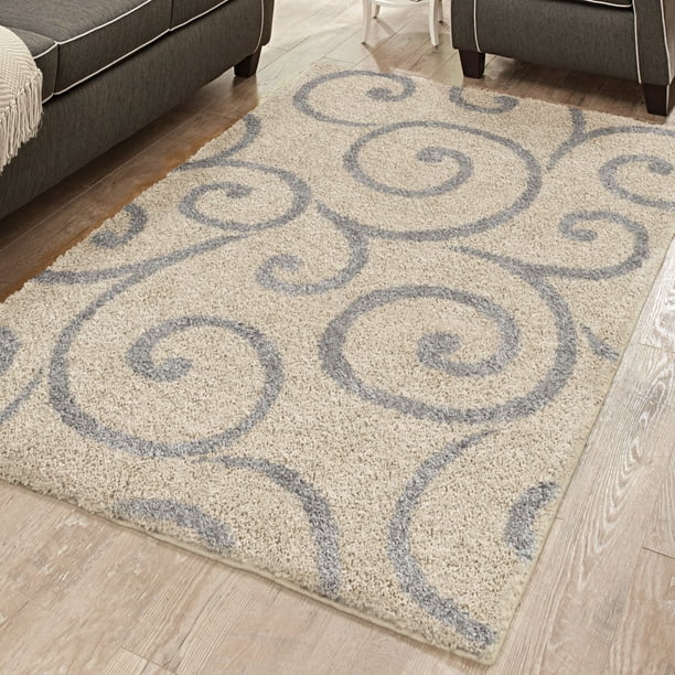 Better Homes & Gardens Swirl Contemporary Area Rug, Beige