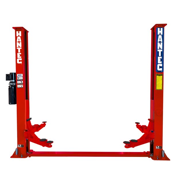 Rampa Hidráulica Automotriz 2 Postes HANTEC 10,500 Lbs 220V Rojo