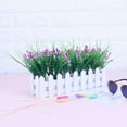 thumbnail image 2 of Fence Potted Artificial Flower Simulation Cloth Flower Home Wedding Artificial Flower Home Fake Floral Decor, White & Purple Red, 2 of 6
