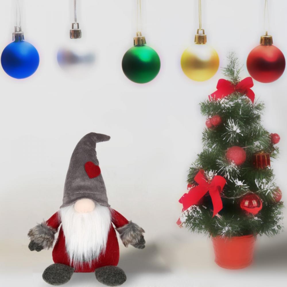 Christmas Santa Claus Doll Tomte Standing Long Hat Gnome Plush Pendant Handmade Home Decor Desktop Ornament - image 3 of 4